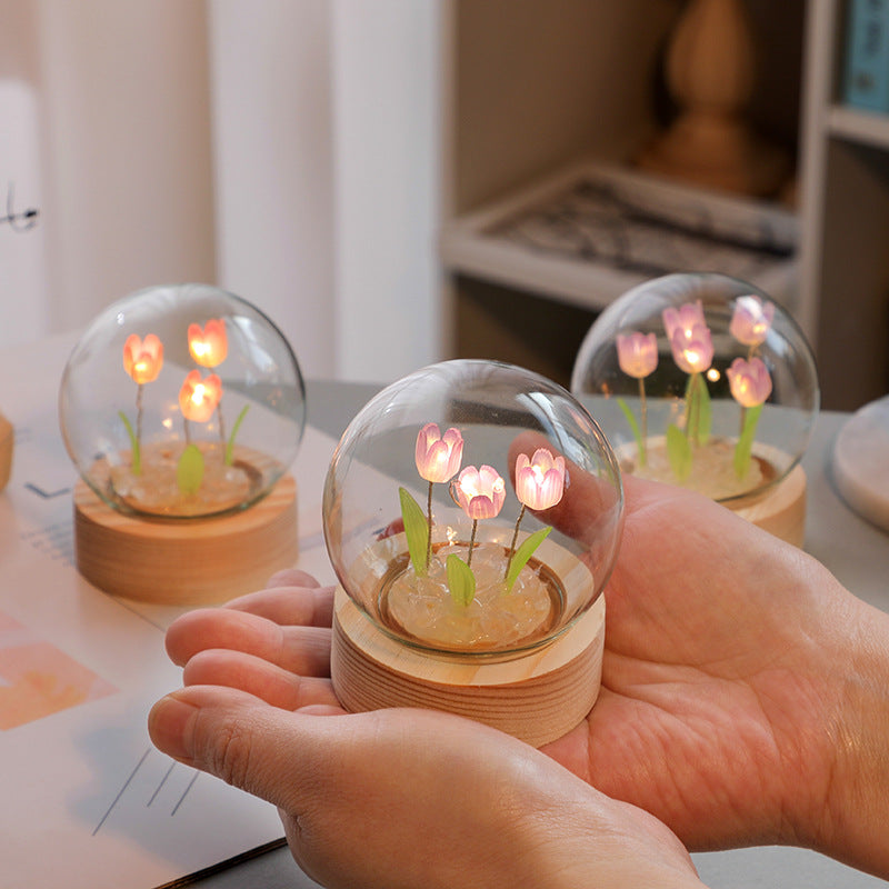 Artificial Tulip Night Light | DIY LED Bedside Flower Lamp