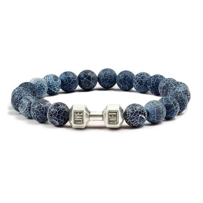 Turquoise Electroplated Alloy Barbell Bracelet - ZA-Zola