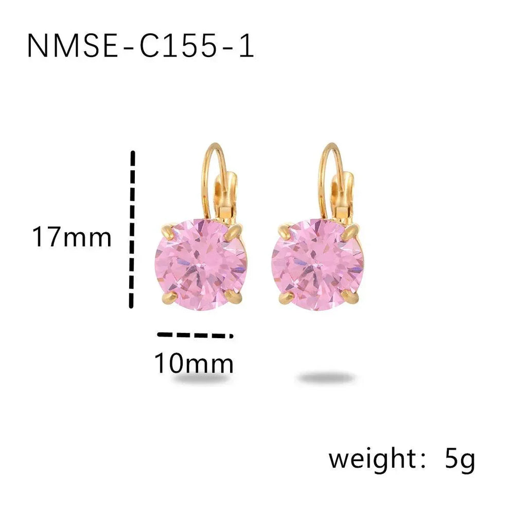 Elegant Four-Claw Diamond Stud Earrings for Women - ZA-Zola