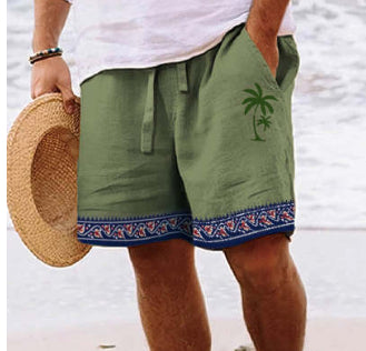 Summer Drawstring Beach Shorts - Casual Mens Vacation Wear
