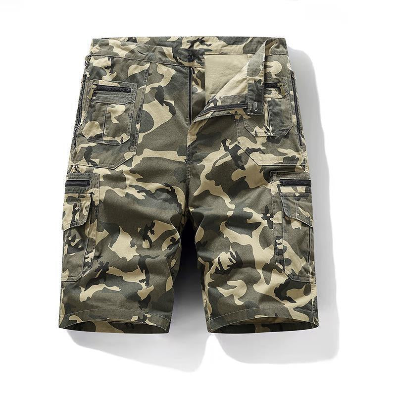 Camouflage shorts on a white background