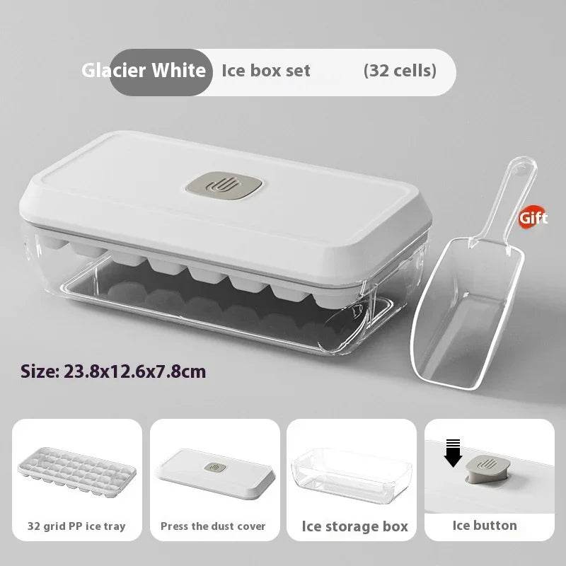 32 Grid Ice Cube Tray with Lid & Shovel – Easy Release - ZA-Zola