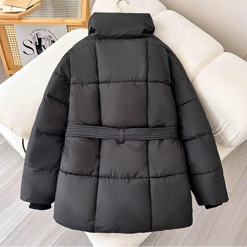 Winter Plaid Lapel Coat for Women | Lace-up Thick Warm Jacket - ZA-Zola