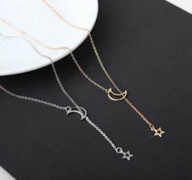 Simple Moon & Star Necklace – Elegant Celestial Charm - ZA-Zola