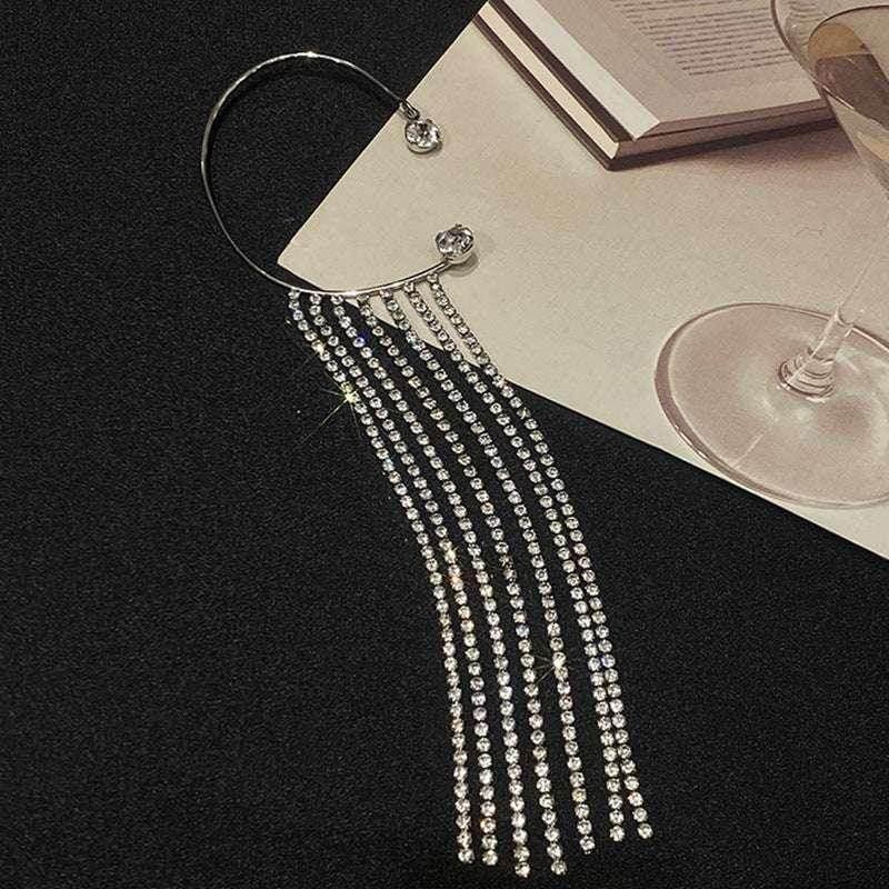 Long Pearl Tassel Earrings – Silver Elegance | ZA‑Zola - ZA-Zola