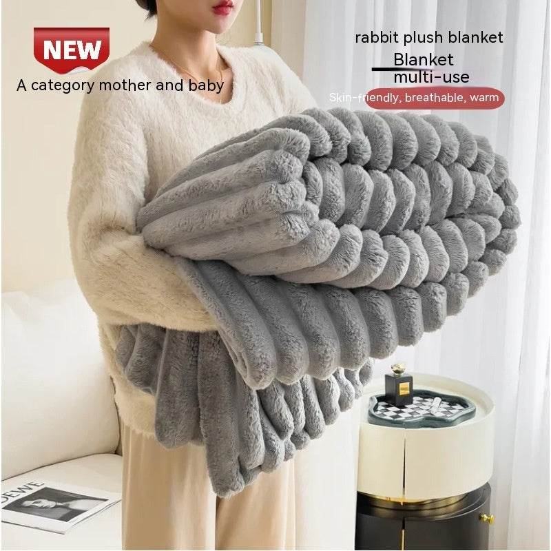 Soft Warm Blanket | Faux Rabbit Fur Double-Sided Throw - ZA-Zola