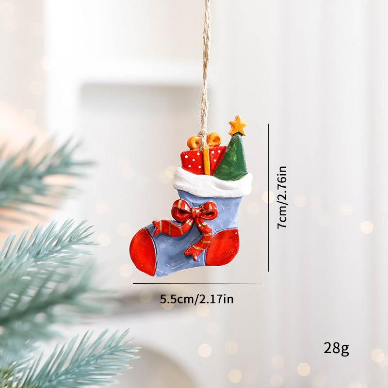 Christmas Cartoon Elk Ornaments Festive Resin Décor - ZA-Zola