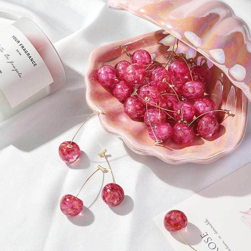 French Cherry Drop Earrings – Cute & Trendy Style - ZA-Zola
