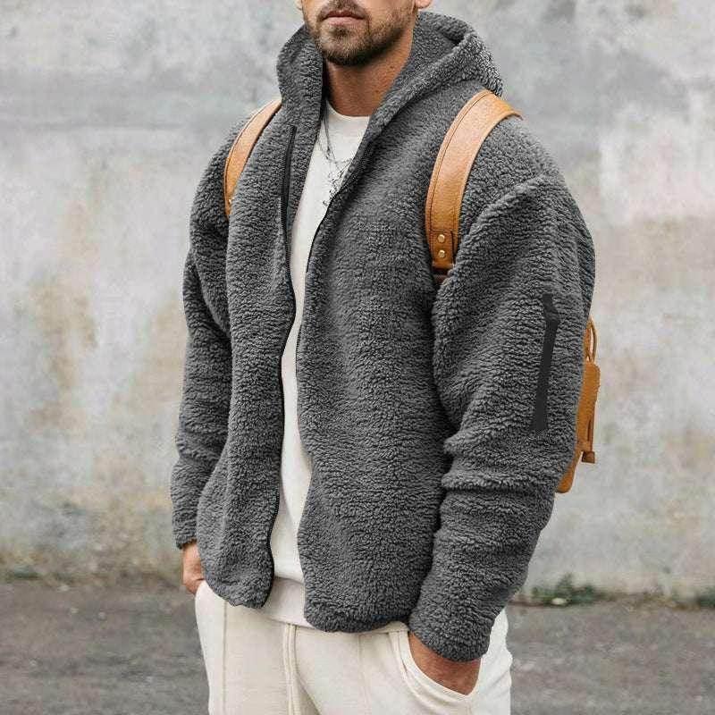 Plush Hooded Jacket – Men's Double-Sided Fleece Warm Coat - ZA-Zola