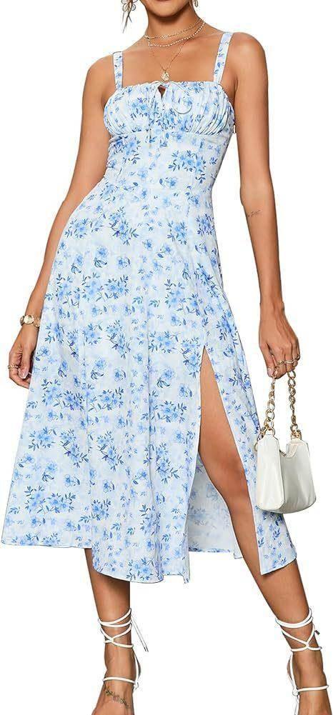 Elegant Lace-Up Mid Dress with Corset & Side Slit - ZA-Zola