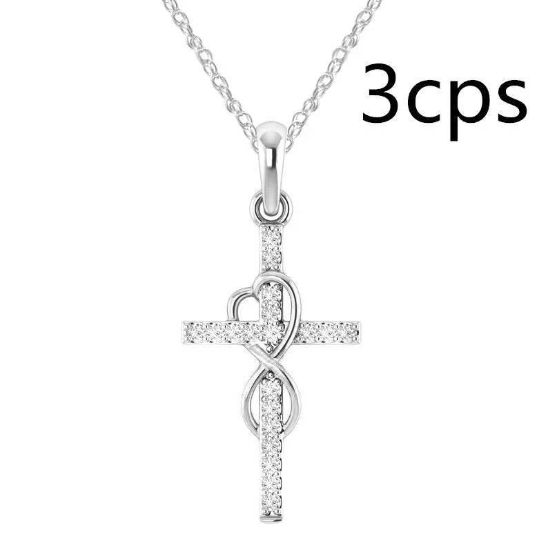 Alloy Diamond Cross Necklace – Stylish & Unisex - ZA-Zola
