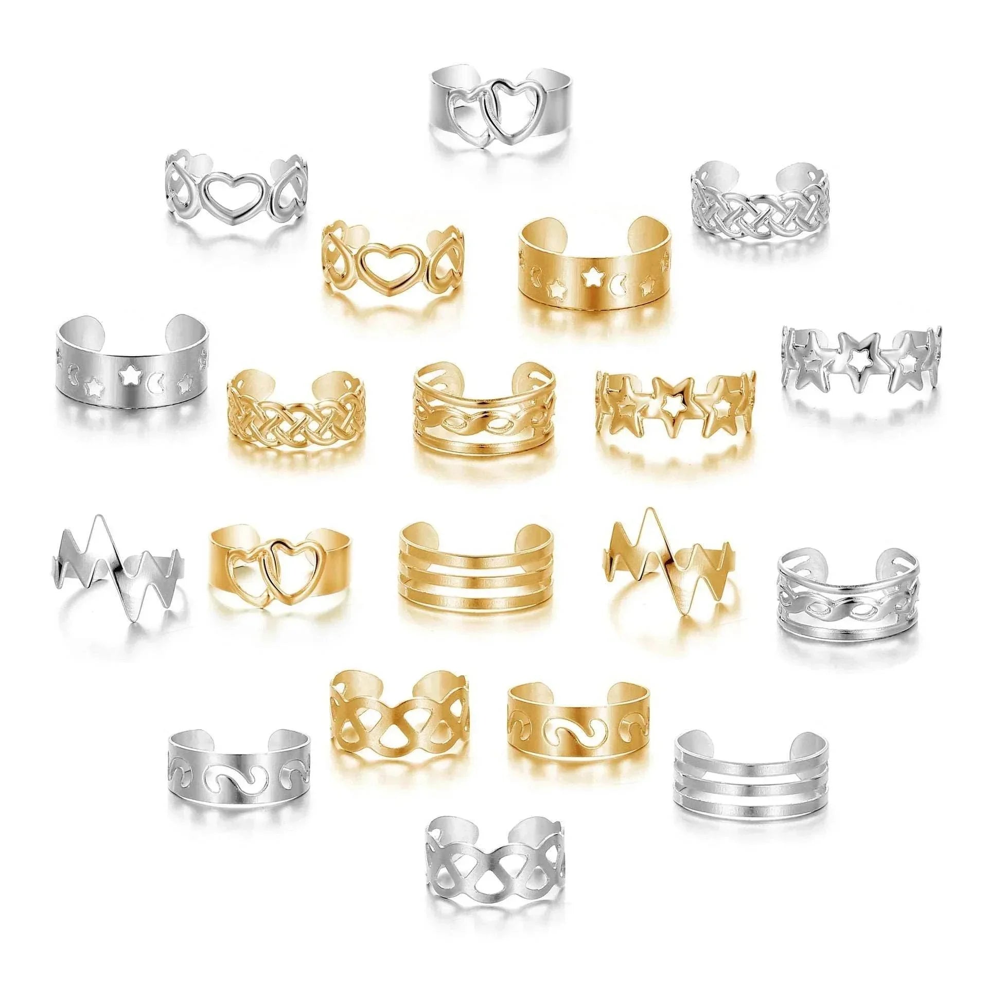 Shop 10-Piece Star Moon Toe Ring Set - Buy Now! - ZA-Zola