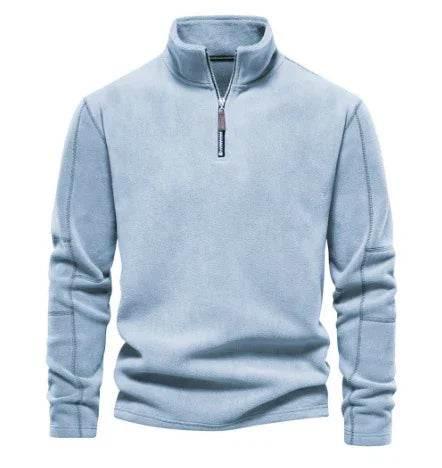 Men's Stand-Collar Fleece Sweatshirt - Winter Pullover - ZA-Zola