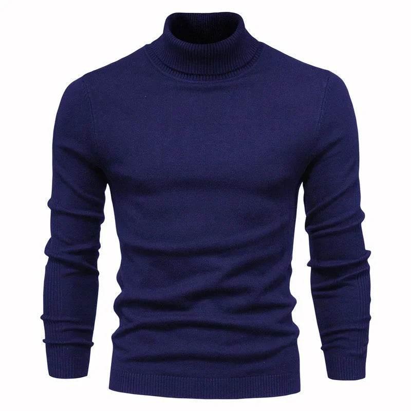 High Neck Men's Casual Knit Sweater – Warm & Stylish - ZA-Zola