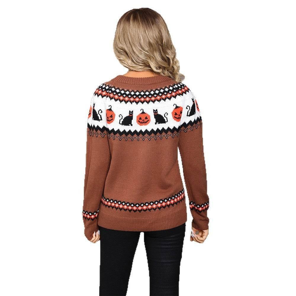 Women’s Oversized Knit Christmas Sweater - ZA-Zola
