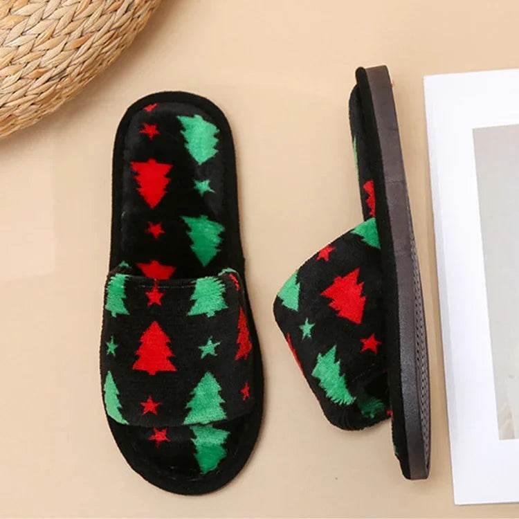 Christmas Tree Plush Slippers – Festive & Fuzzy Joy - ZA-Zola