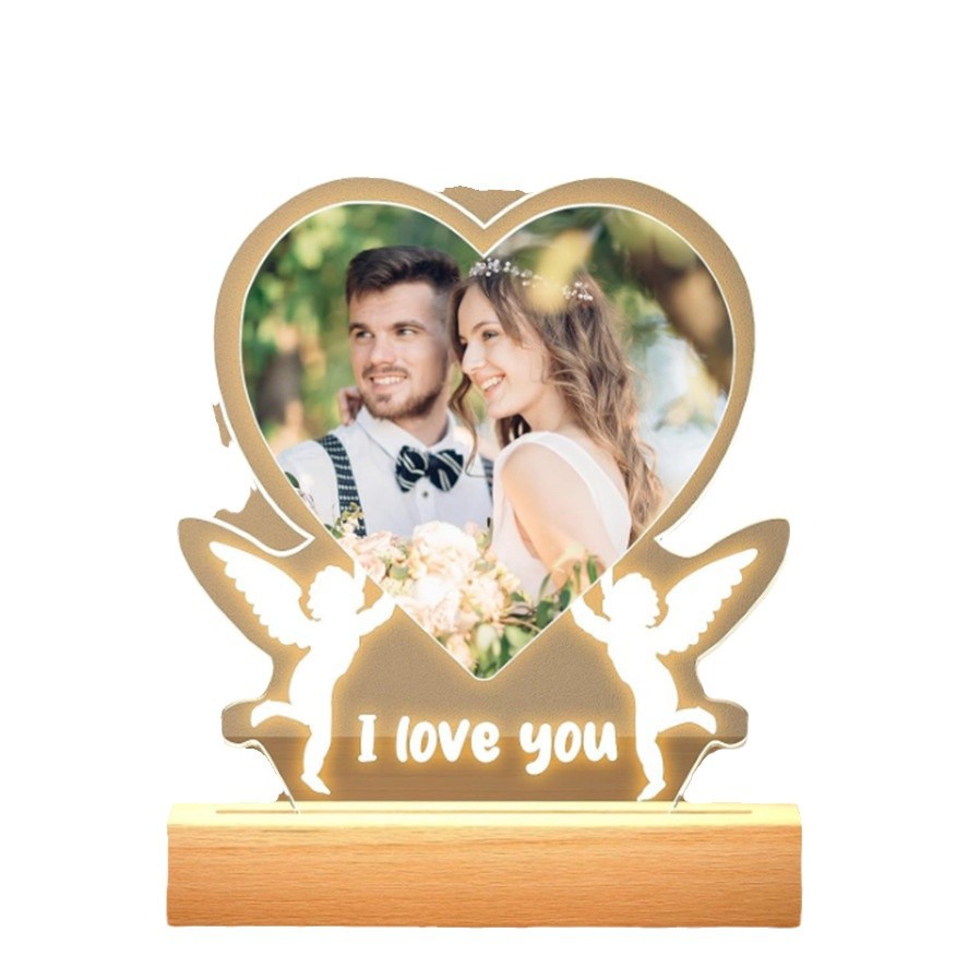 Valentine’s Day Night Light Acrylic Ornament | Personalized Photo Gift