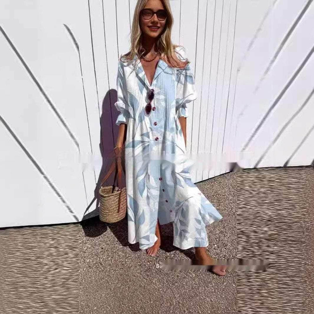 Printed Casual Pullover Dress – Commute Chic - ZA-Zola