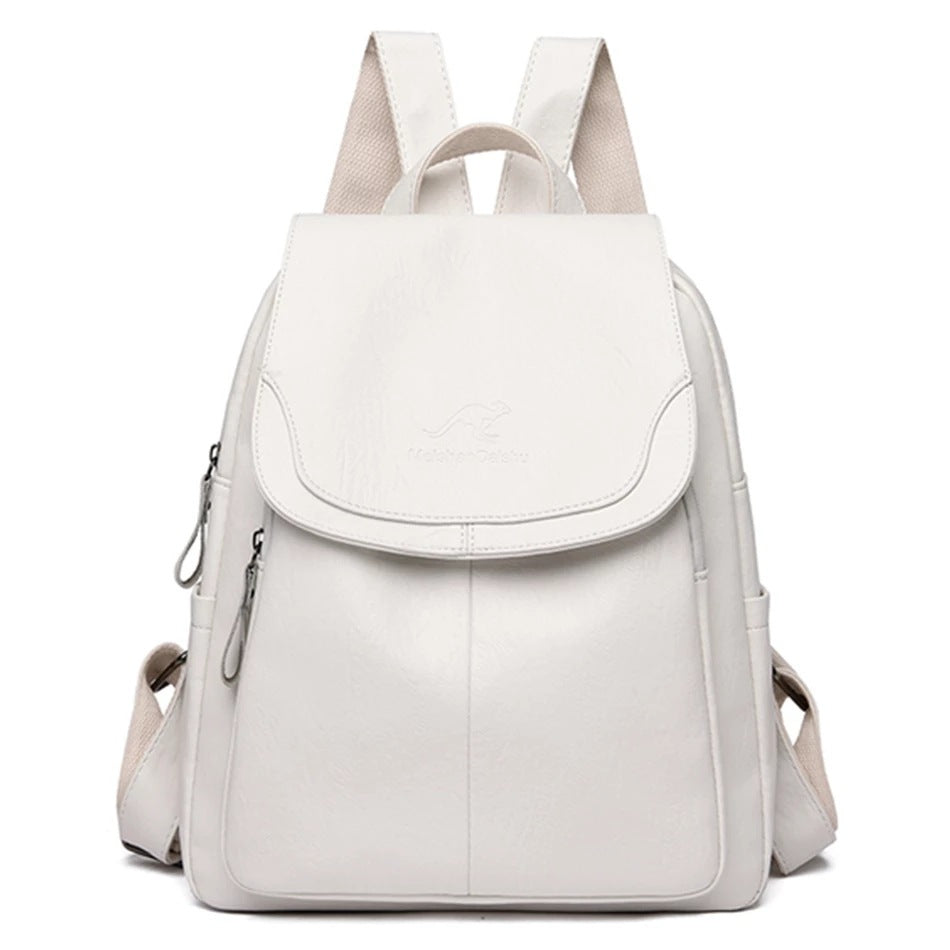 White backpack on a white background