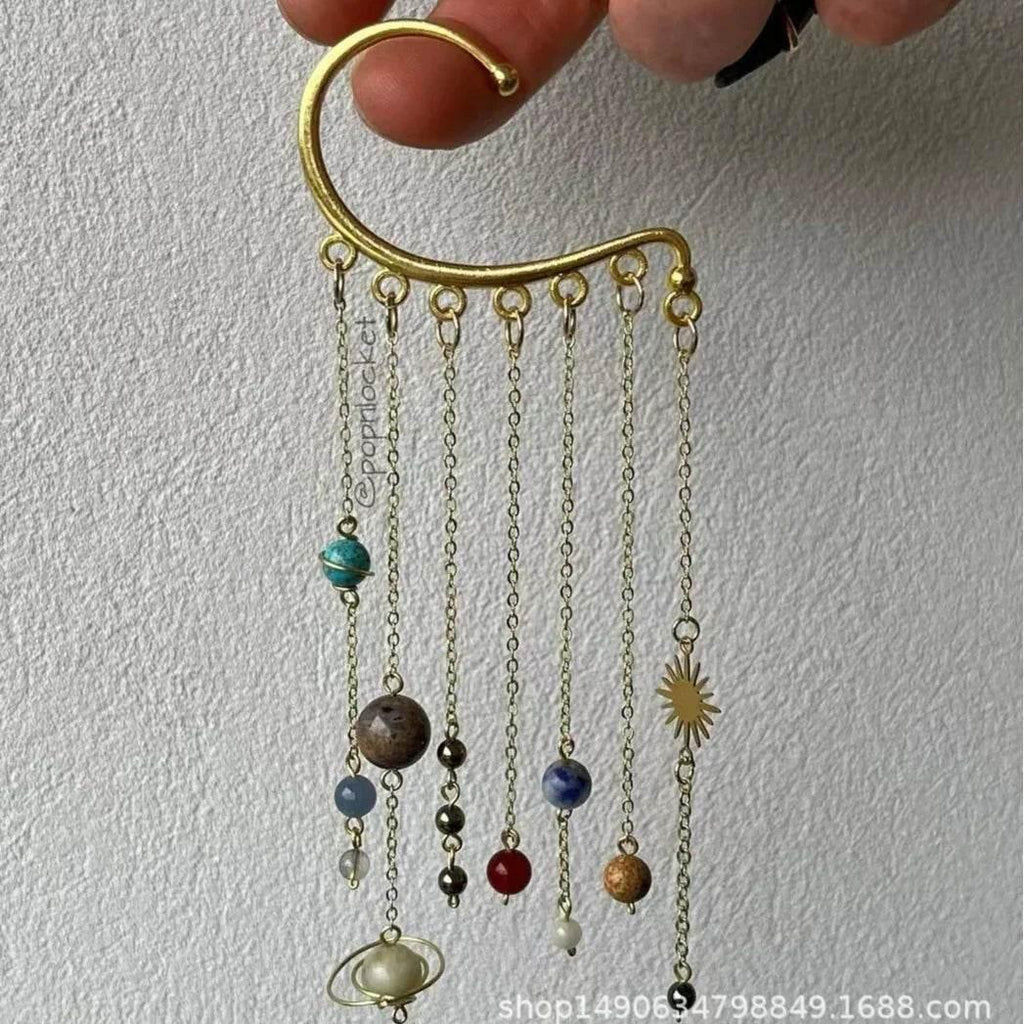 Handmade Earth & Saturn Earrings - Unique Cosmic Jewelry - ZA-Zola
