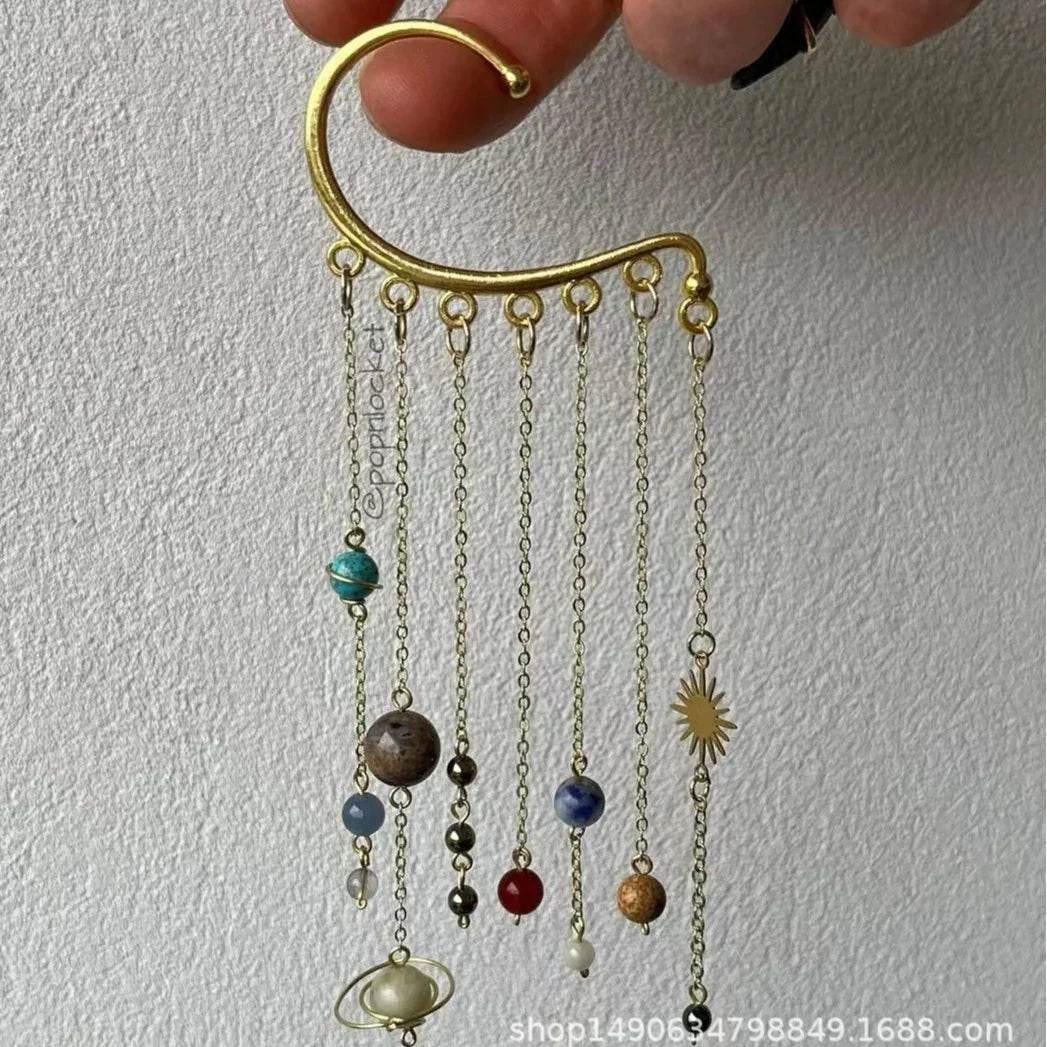 Handmade Earth & Saturn Earrings - Unique Cosmic Jewelry - ZA-Zola