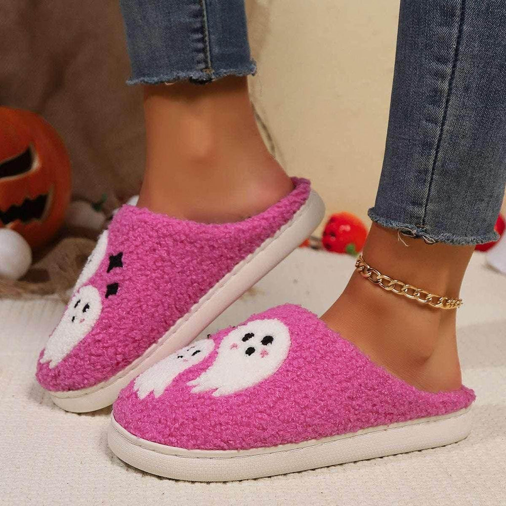 Halloween Ghost Slippers – Cozy Spooky House Shoes - ZA-Zola