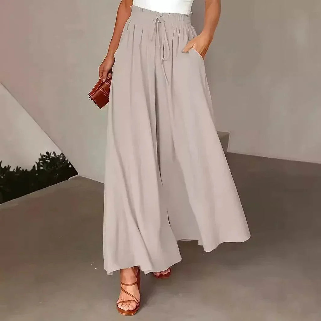 Women’s Polka Dot Wide-Leg Pants with Pockets - ZA-Zola
