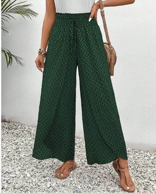 Retro Ethnic Print Lace-Up Trousers – Women’s Fashion - ZA-Zola
