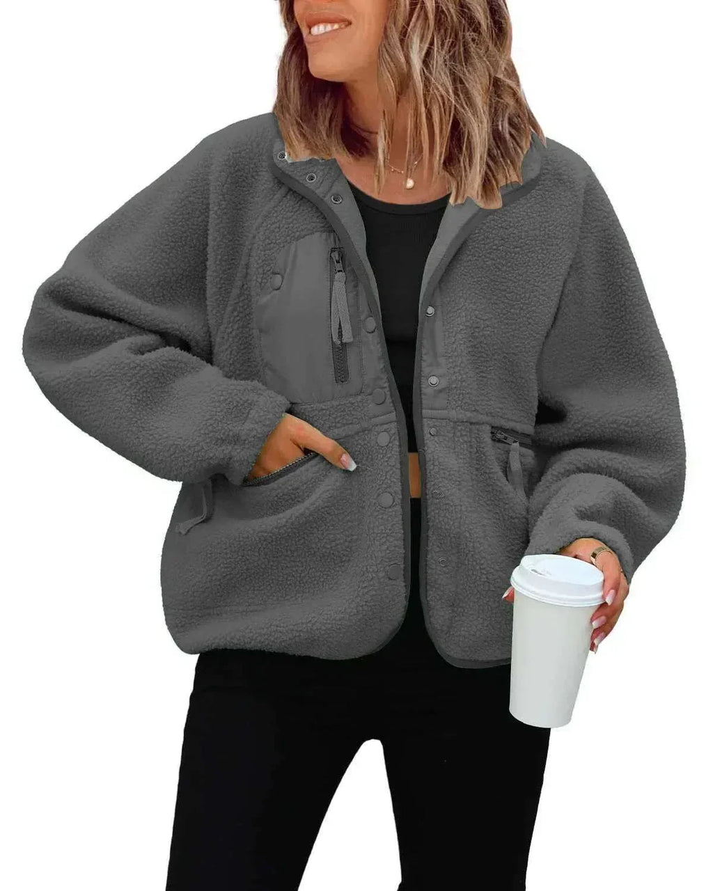 Women Polar Fleece Jacket | Casual Sports Layer - ZA-Zola