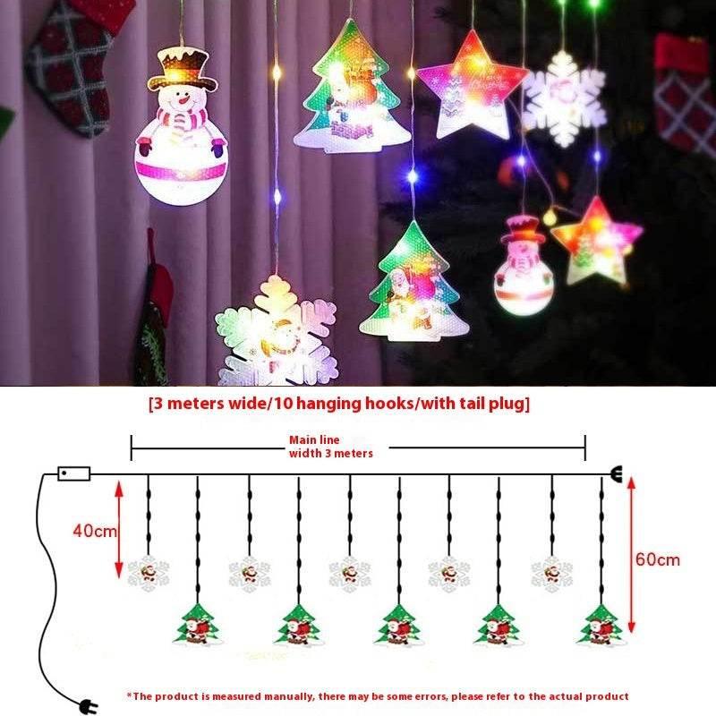 Painted Christmas Curtain Lights | Warm Ambience Holiday Décor - ZA-Zola
