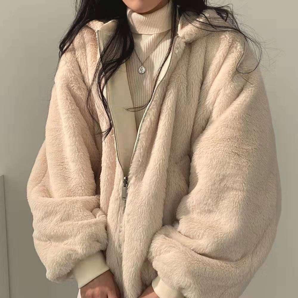 Thickened Cotton Coat – Simple Loose Hooded Winter Jacket - ZA-Zola