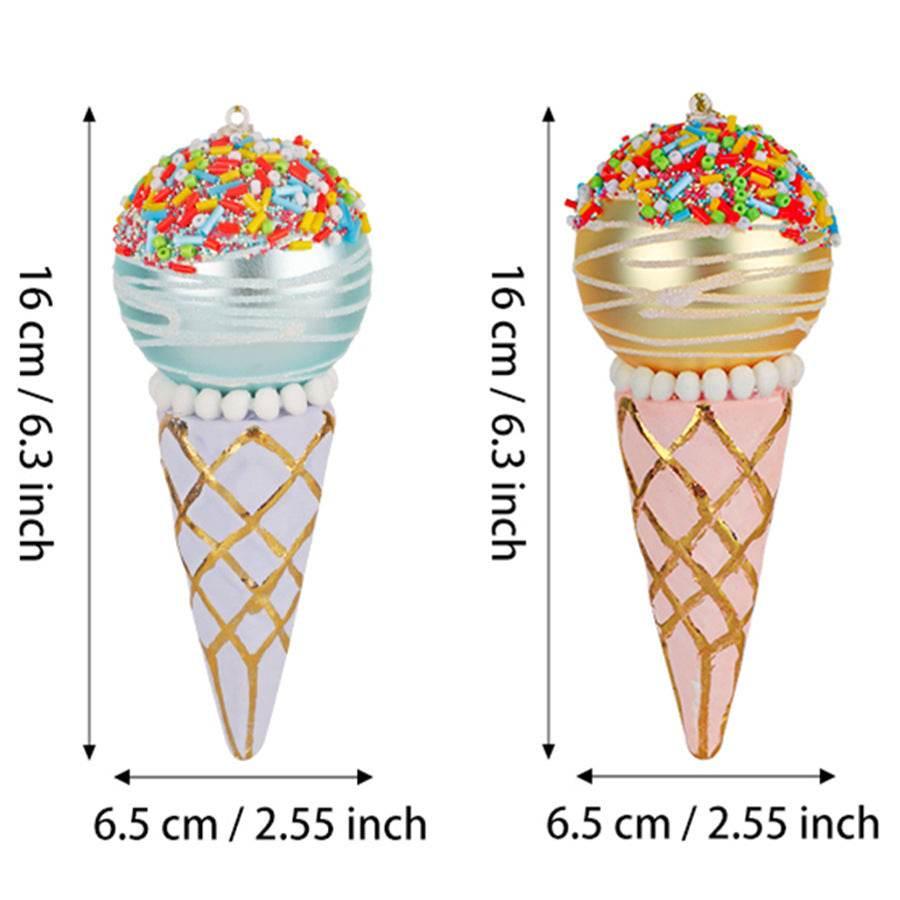 Ice Cream Christmas Tree Pendant | Glass Cone Ornament - ZA-Zola