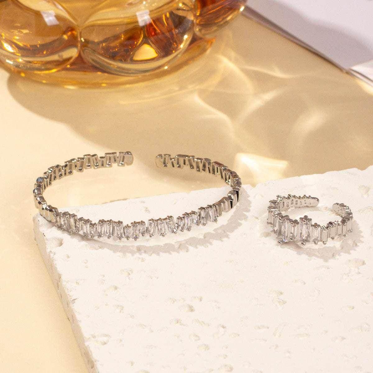 Zircon Bracelet & Ring Set – Chic Daily Jewelry - ZA-Zola