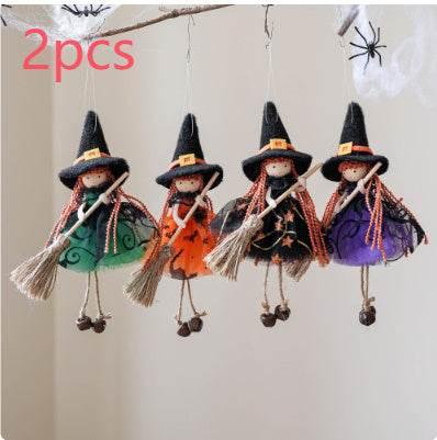 ZA-Zola Halloween Mesh Broom Girl Angel Pendant - ZA-Zola
