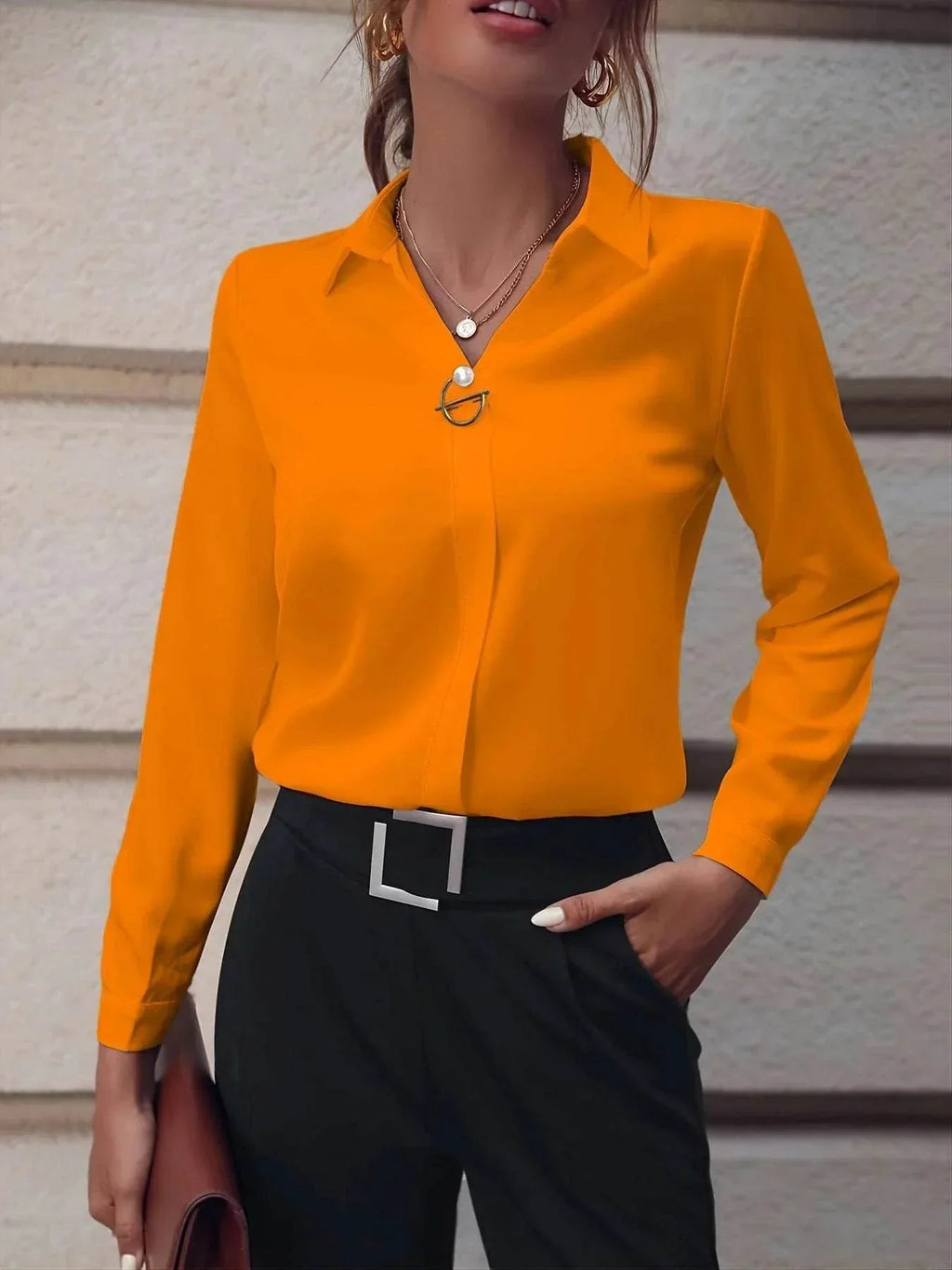 Commuter Solid Color Shirt – Elegant & Versatile Fit - ZA-Zola