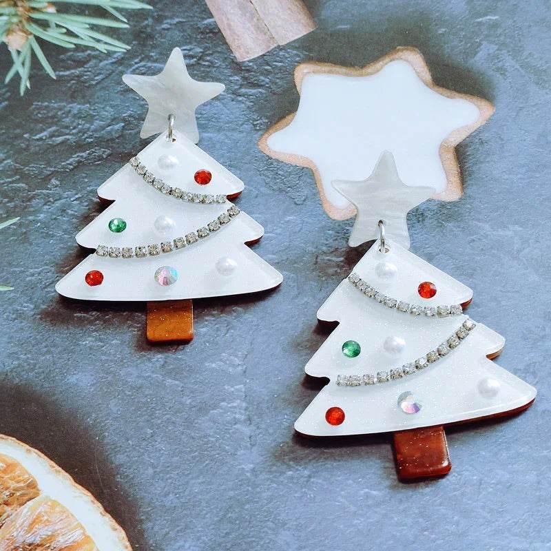 Sweet Rhinestone Christmas Tree Earrings – Festive Holiday Jewelry - ZA-Zola