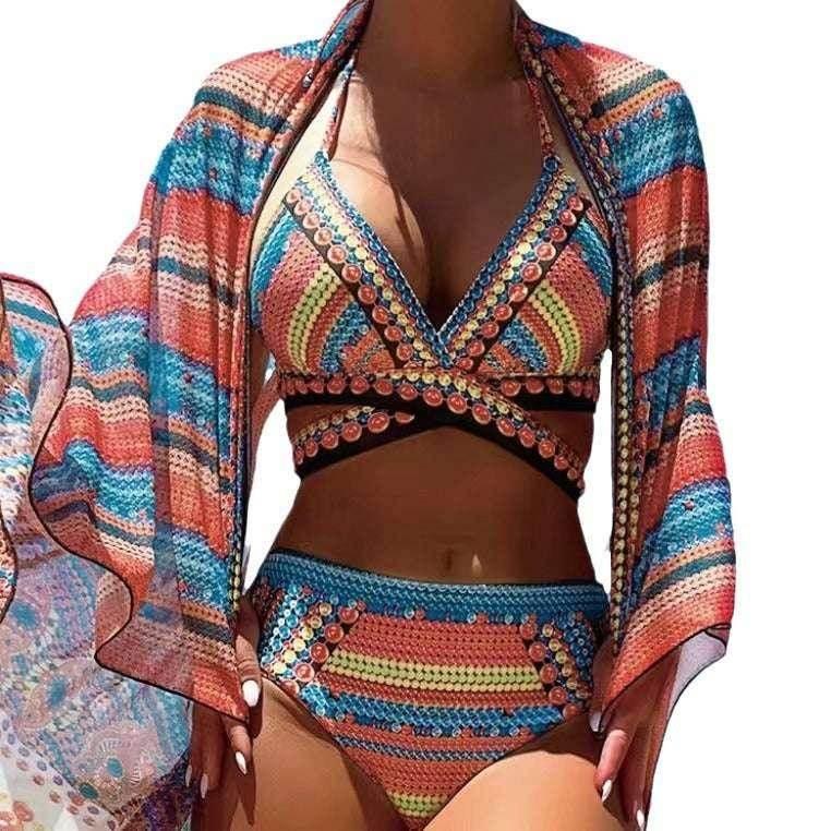 Retro Ethnic Style Cross Strap Bikini | ZA-Zola - ZA-Zola