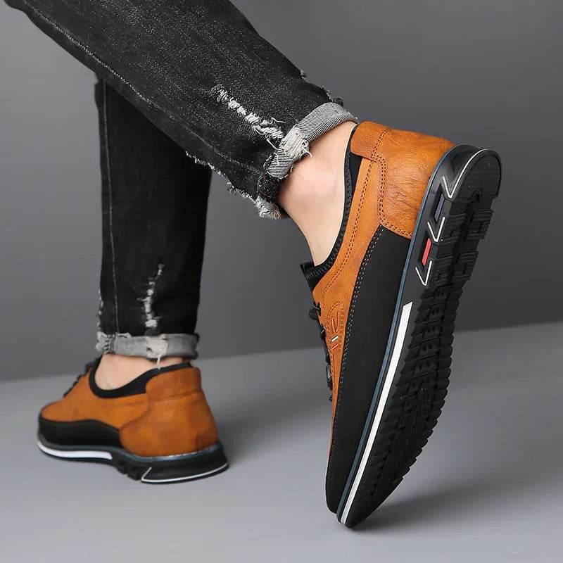 Men’s Waterproof Leather Shoes – Grip & Comfort - ZA-Zola