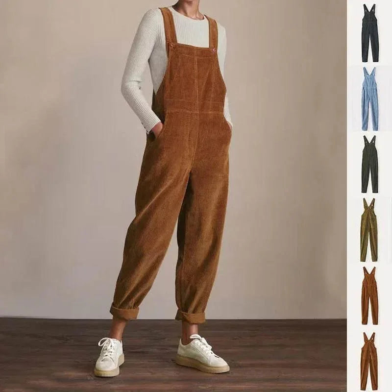 Corduroy Bib Overalls for Women – Casual & Comfy - ZA-Zola