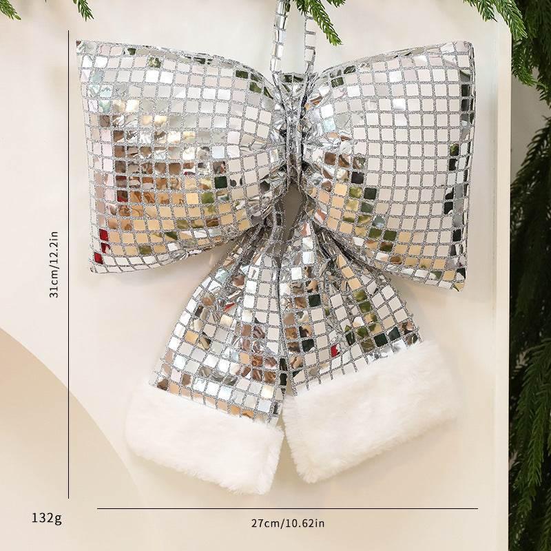 Mirror Bow Christmas Decoration for Tree | Gold, Silver & Red - ZA-Zola