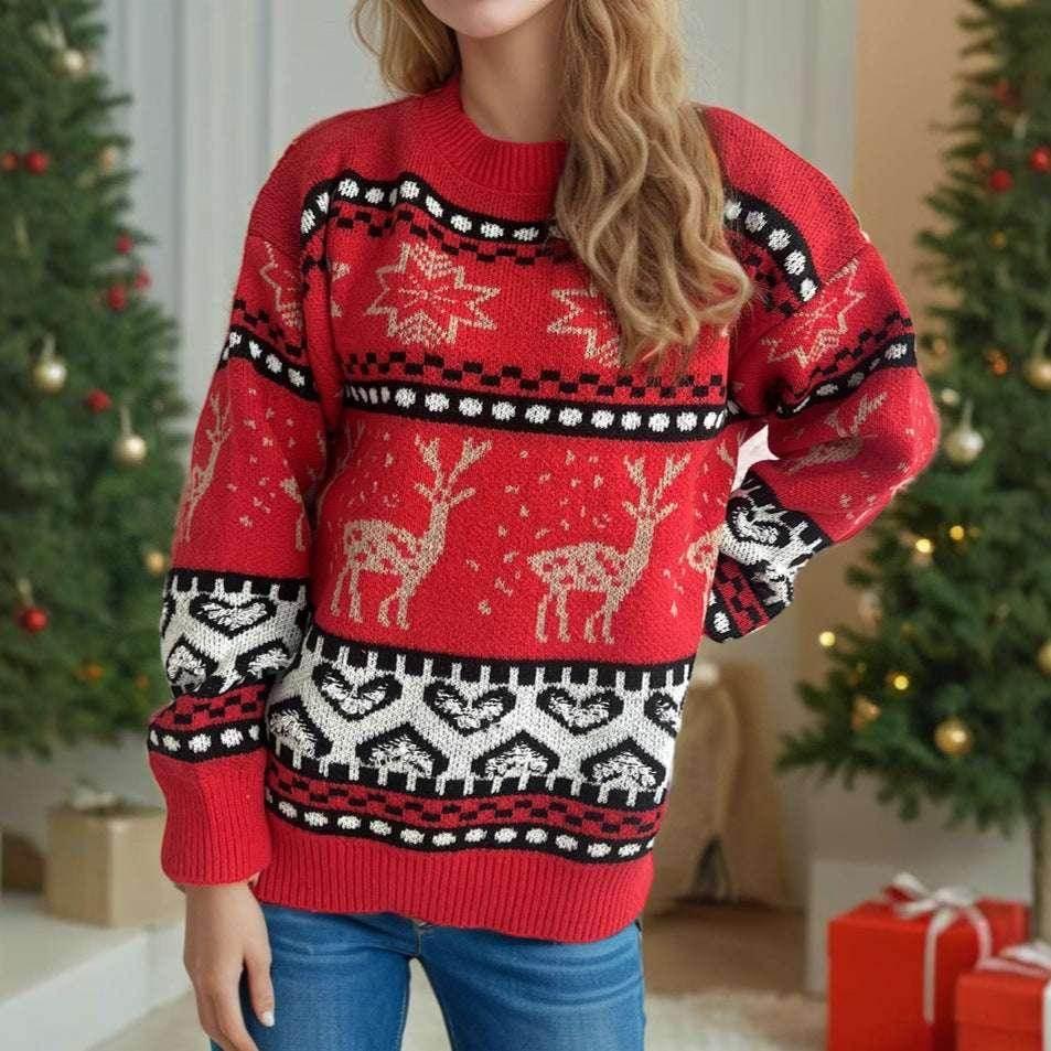 Christmas Red Deer Sweater – Festive Holiday Knit! - ZA-Zola