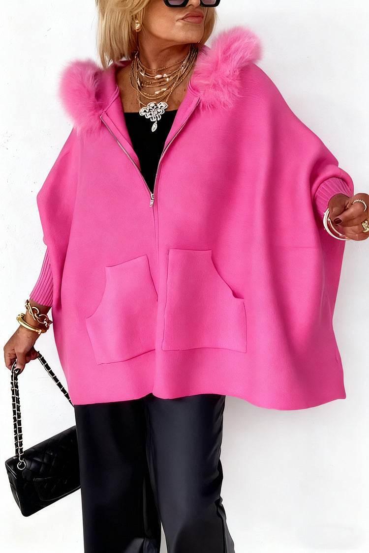 Plush Hooded Cardigan for Women | Warm Zip-Up Knit Jacket - ZA-Zola