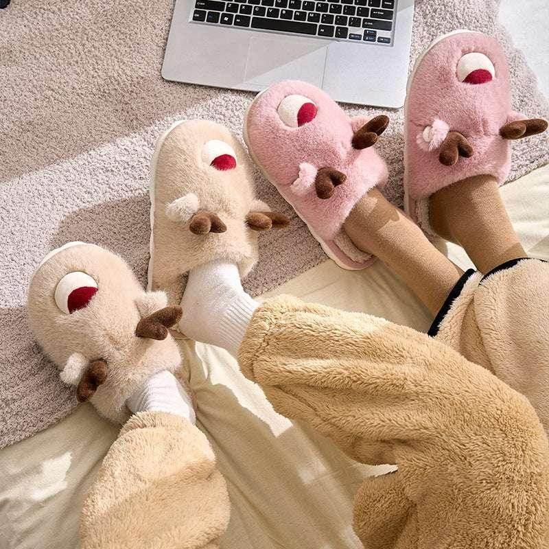 Cartoon Cotton Winter Slippers – Plush & Warm - ZA-Zola