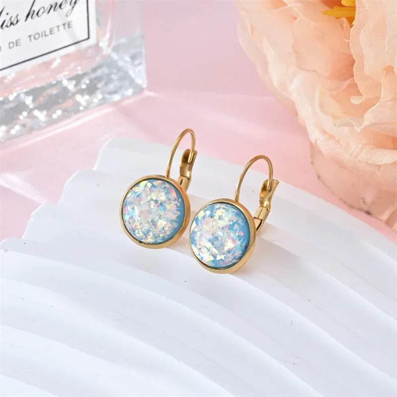 Sequin Rhinestone Stainless Steel Earrings - ZA-Zola