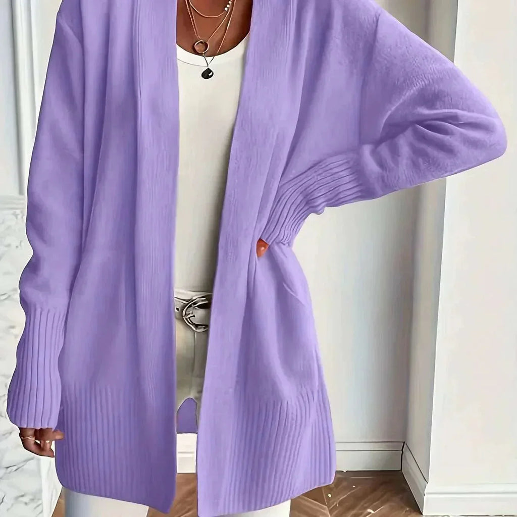 Plus Size Solid Knit Casual Cardigan Women - ZA-Zola