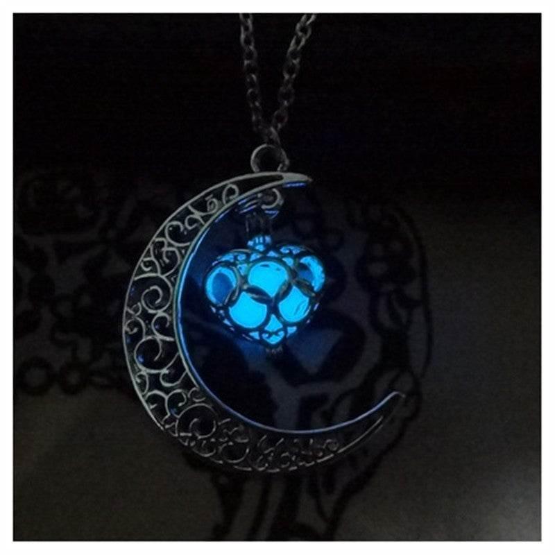 ZA-Zola Silver Glowing Pendant Necklace – Luminous Elegance UK - ZA-Zola