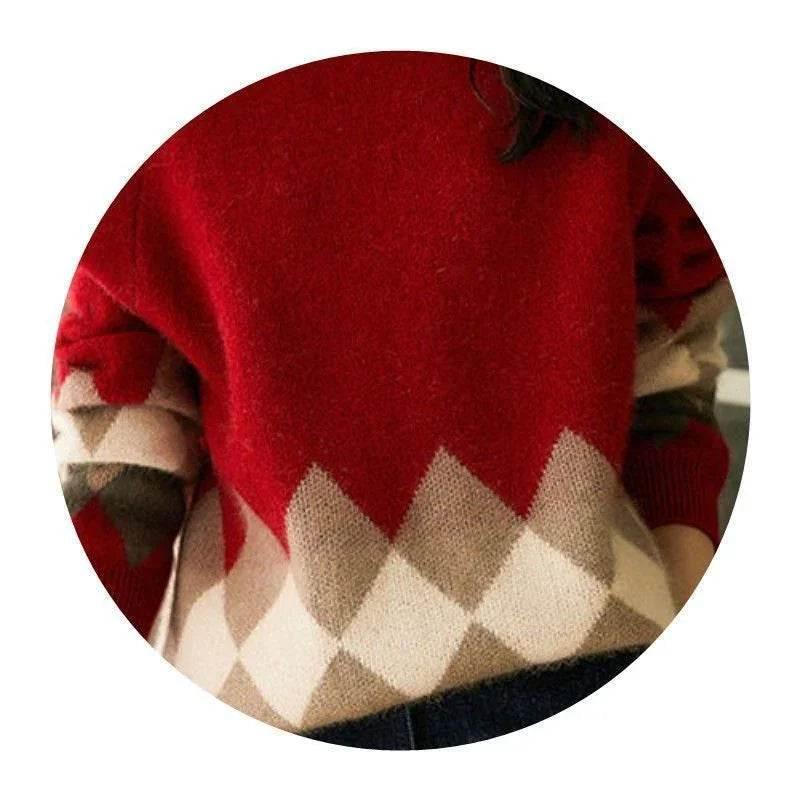 Christmas Red Knit Sweater – Cozy & Stylish Pullover - ZA-Zola