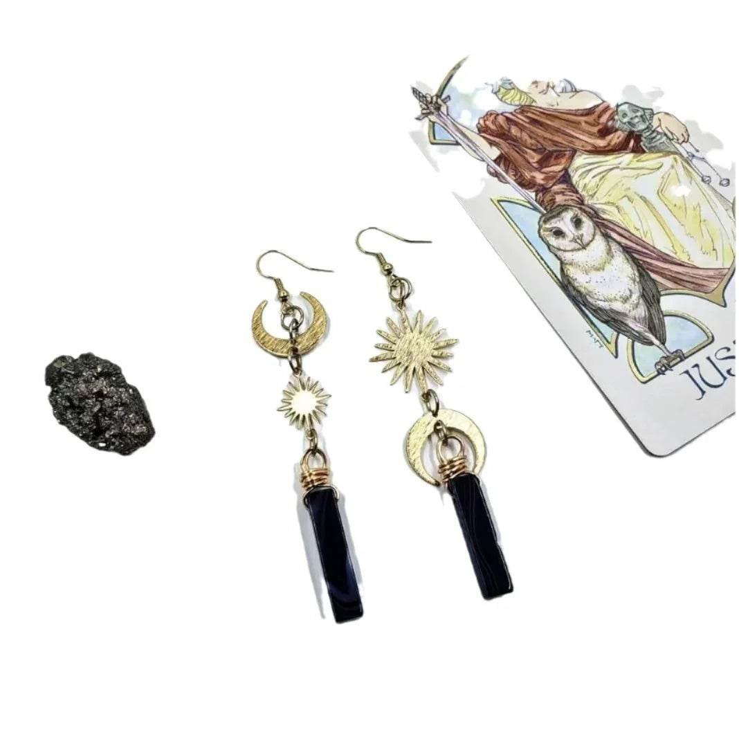 Handmade Amethyst Butterfly & Moon Earrings – Unique Jewelry - ZA-Zola