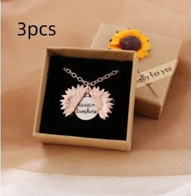 You Are My Sunshine Sunflower Pendant Necklace - ZA-Zola