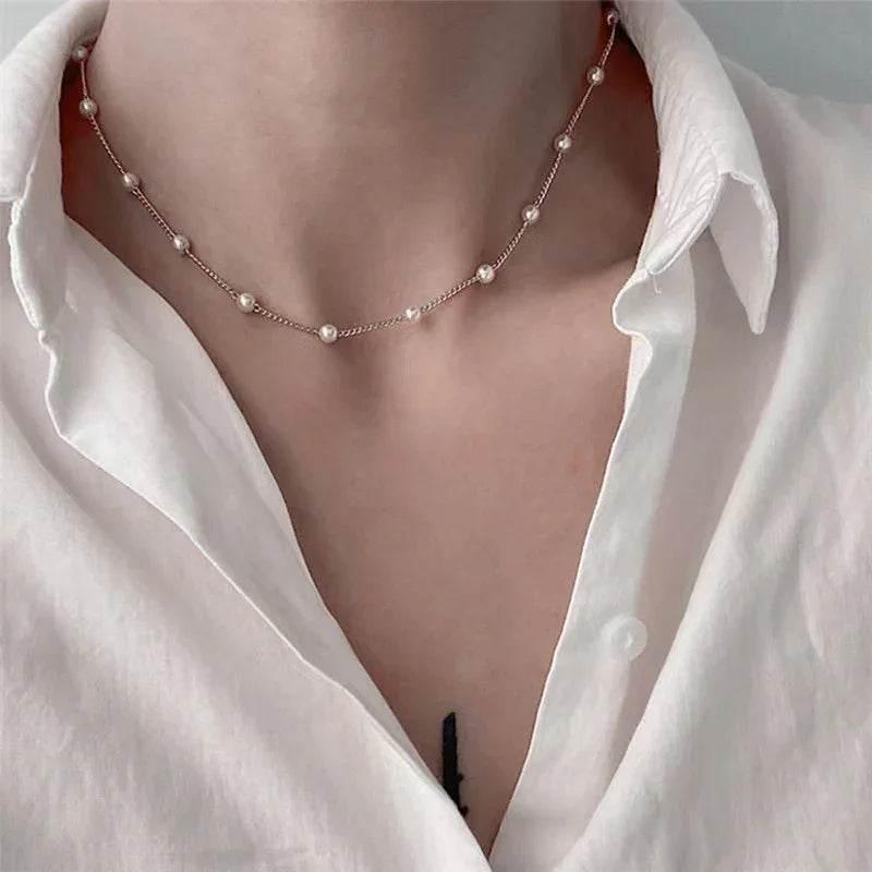 Retro Pearl Pendant Necklace – Elegant & Minimalist - ZA-Zola